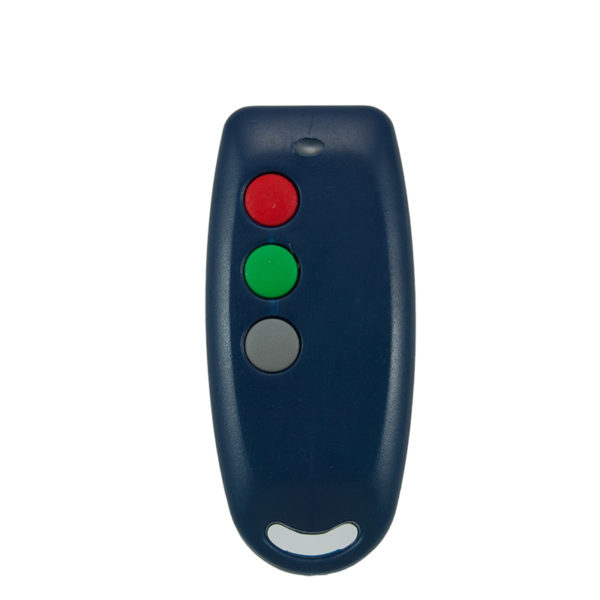 QTron 403mhz blue and grey 3 button remote transmitter