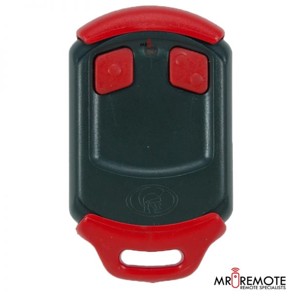 Red Centurion classic 2 button remote transmitter front